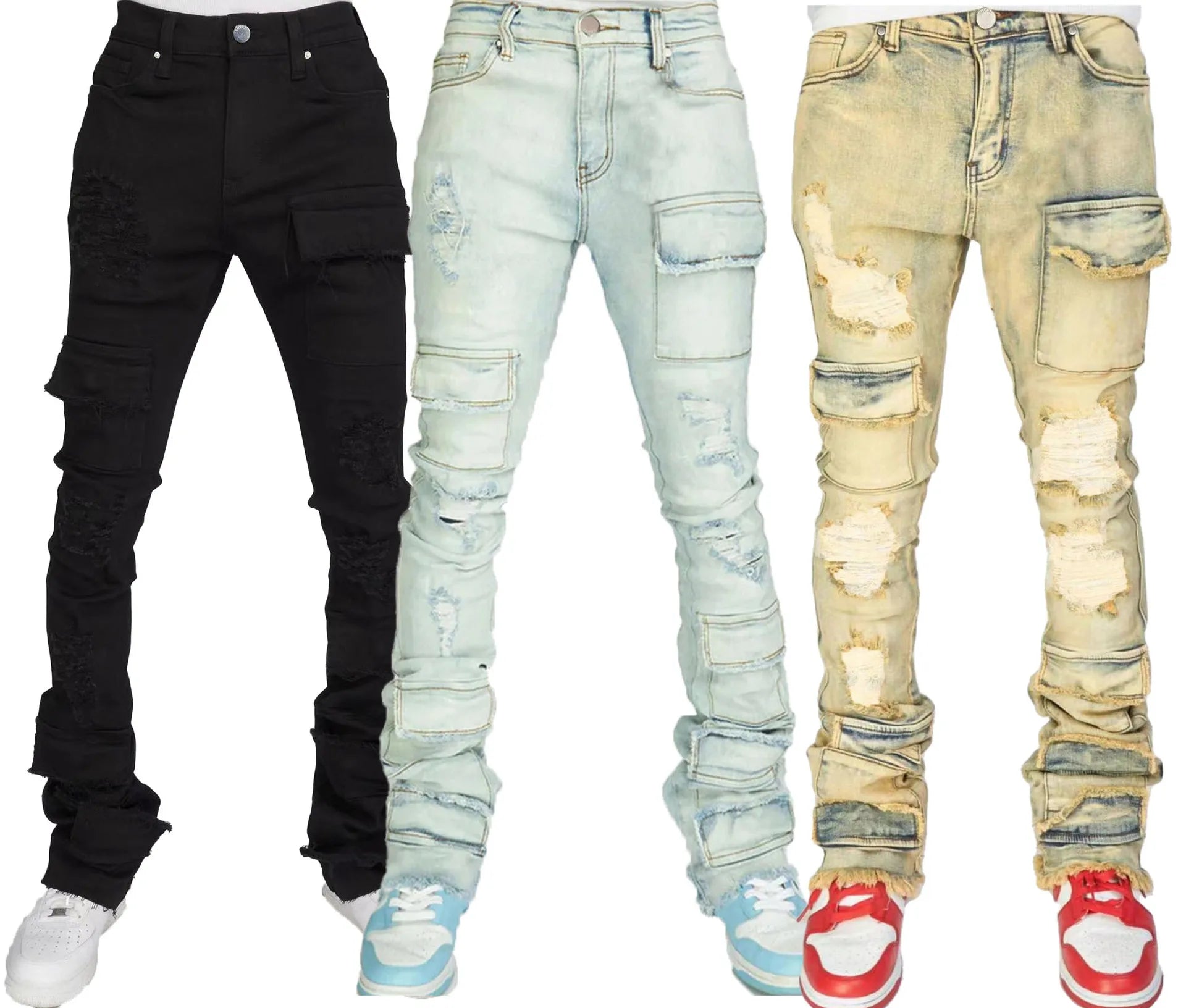 Men Jeans Denim Flare Pants