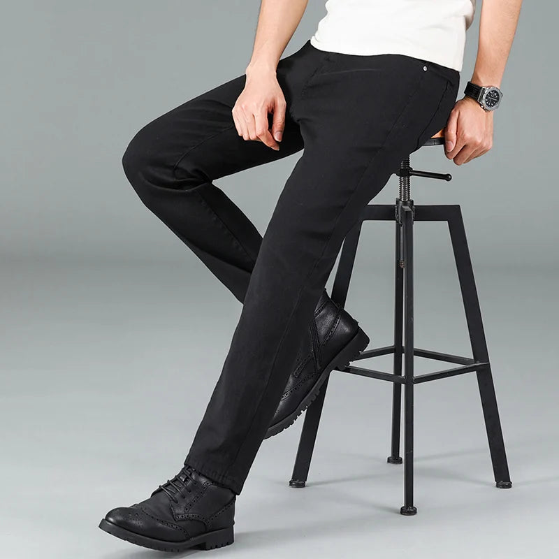 Men's pure black jeans