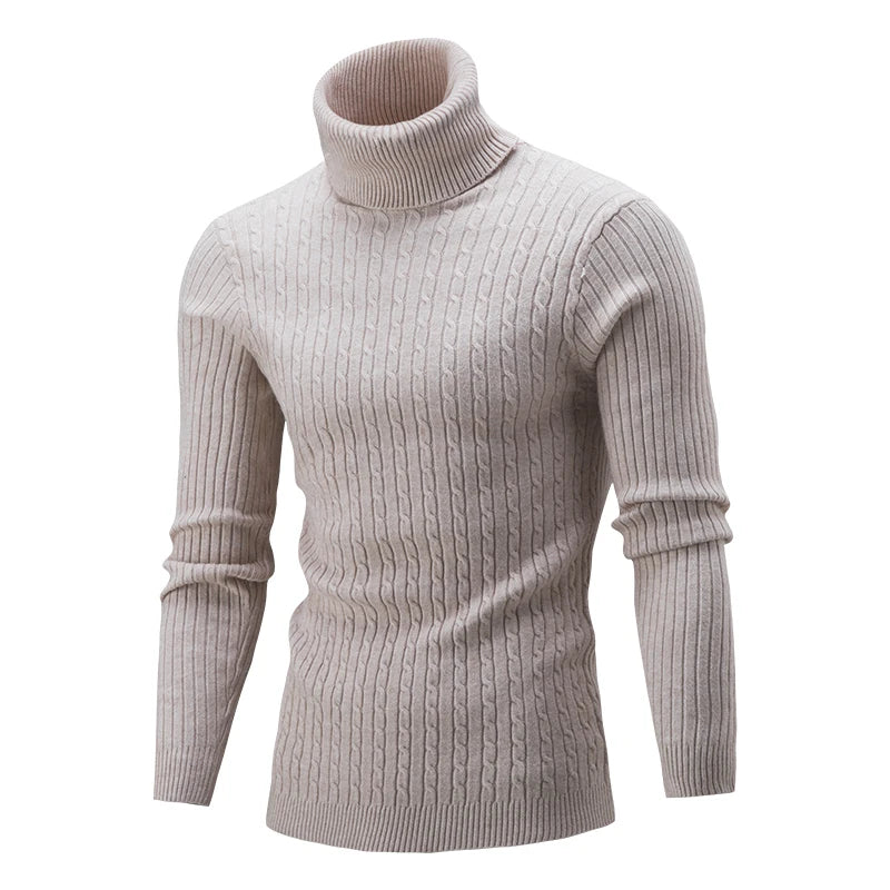Men's Turtleneck Sweater Retro Knitted