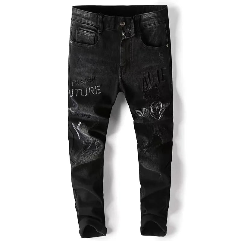 Stylish Black Stretch Denim Jeans for Men=