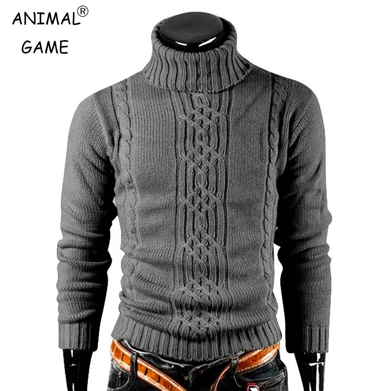 Men's Turtleneck Sweater Retro Knitted