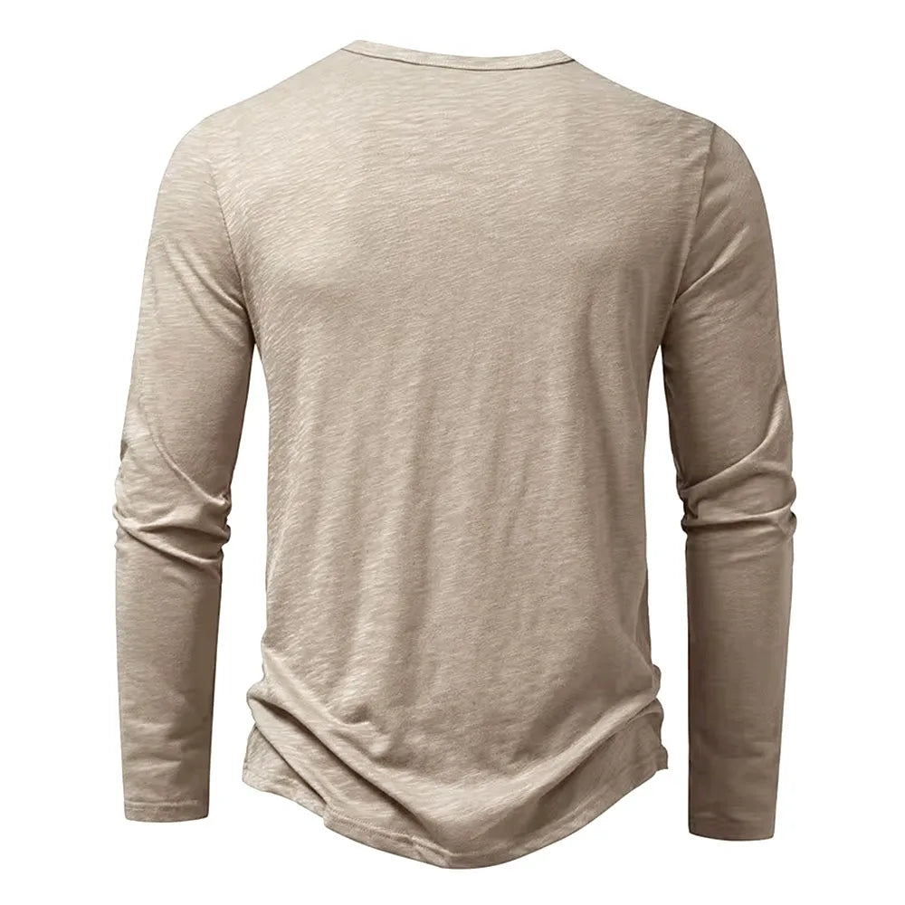 Henley Neck T-Shirt Casual