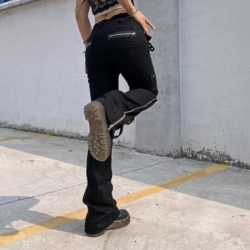 Dark Punk Low Waist Emo Jeans