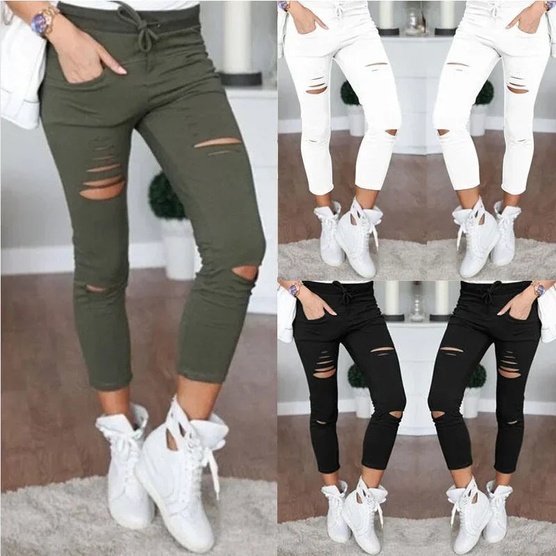 Women's Ripped Jean Leggings