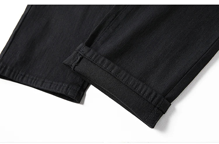Men's pure black jeans