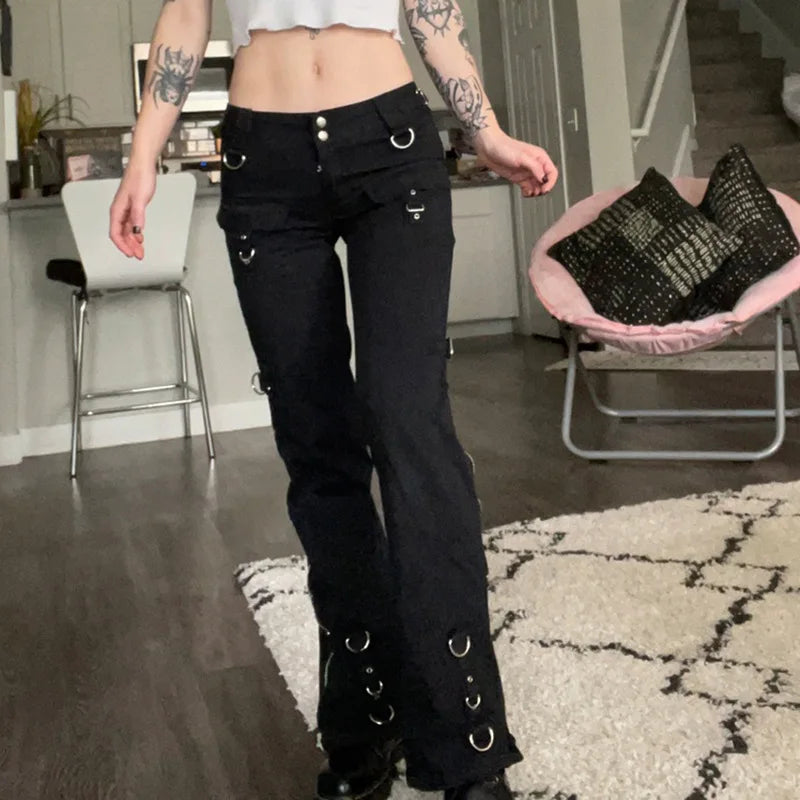 Dark Punk Low Waist Emo Jeans