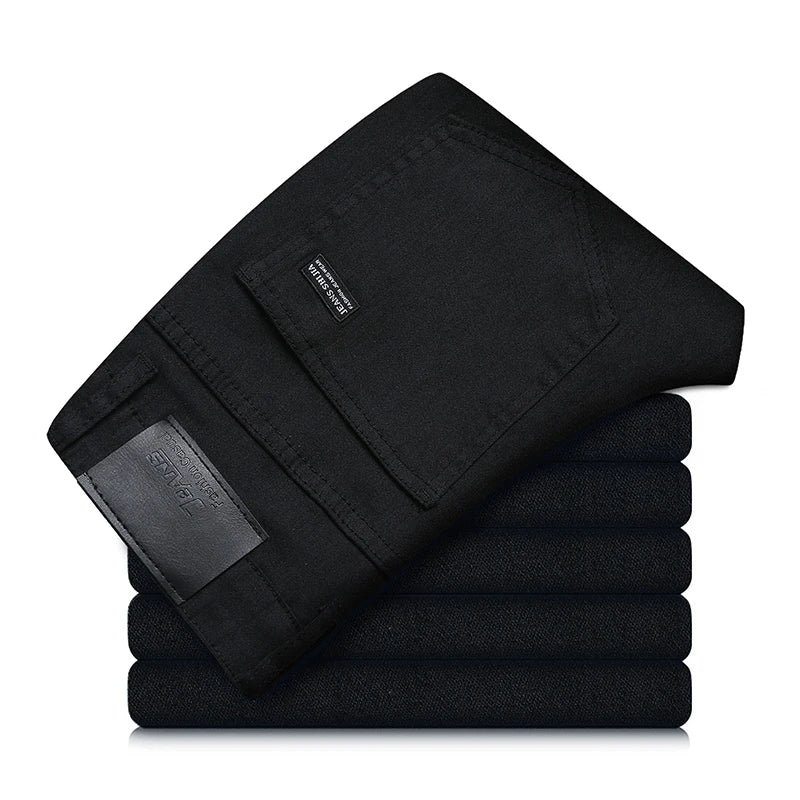 Men's pure black jeans