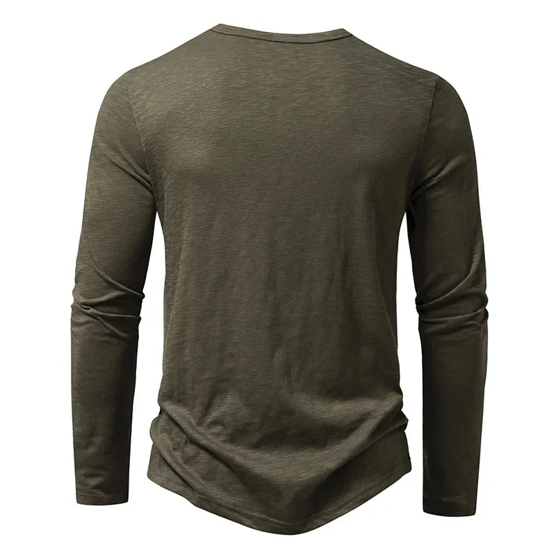 Henley Neck T-Shirt Casual