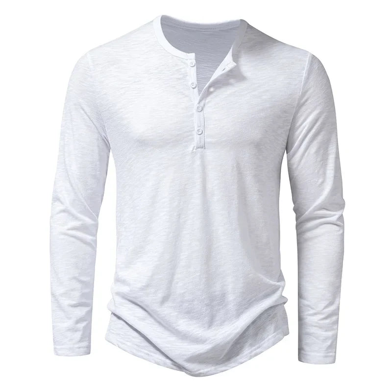 Henley Neck T-Shirt Casual