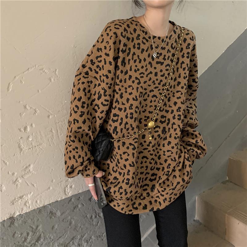 Leopard-print Fleece Hoodie