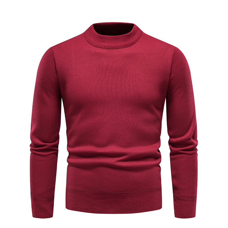 Sweater Men's Fleece-lined Thick Round Neck Sweater