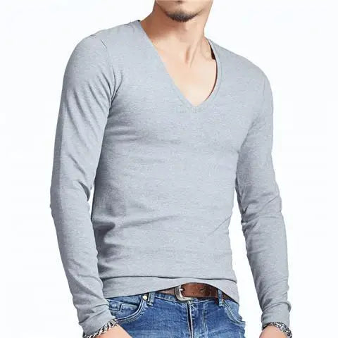 Luxury Men's Long Sleeve V-Neck