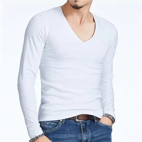 Luxury Men's Long Sleeve V-Neck