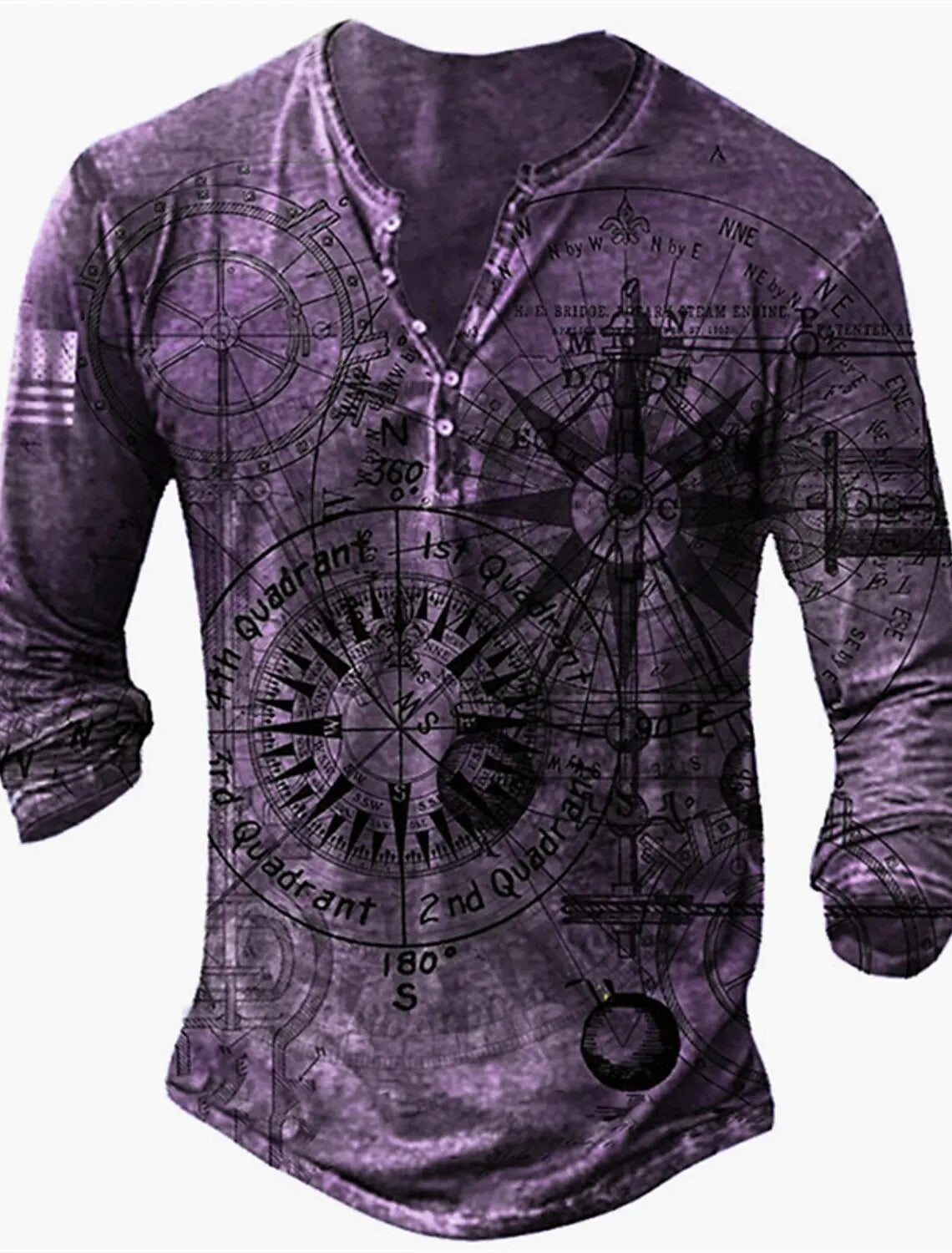 Button-Up V-Neck Vintage Shirt