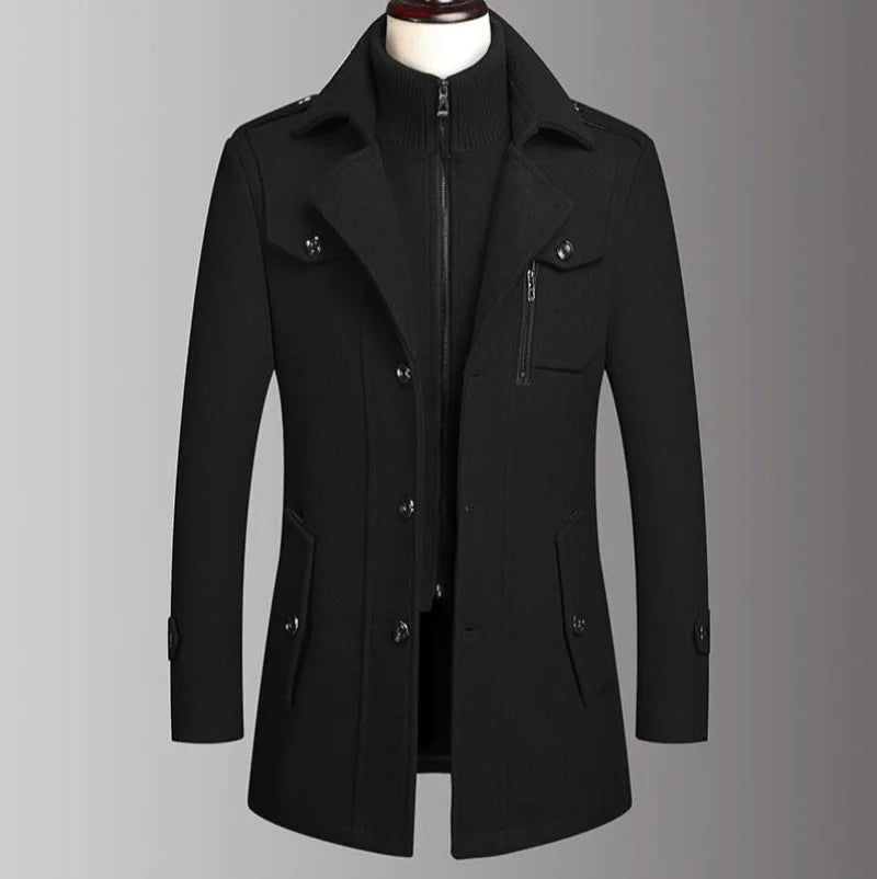 Double Collar Wool Coat