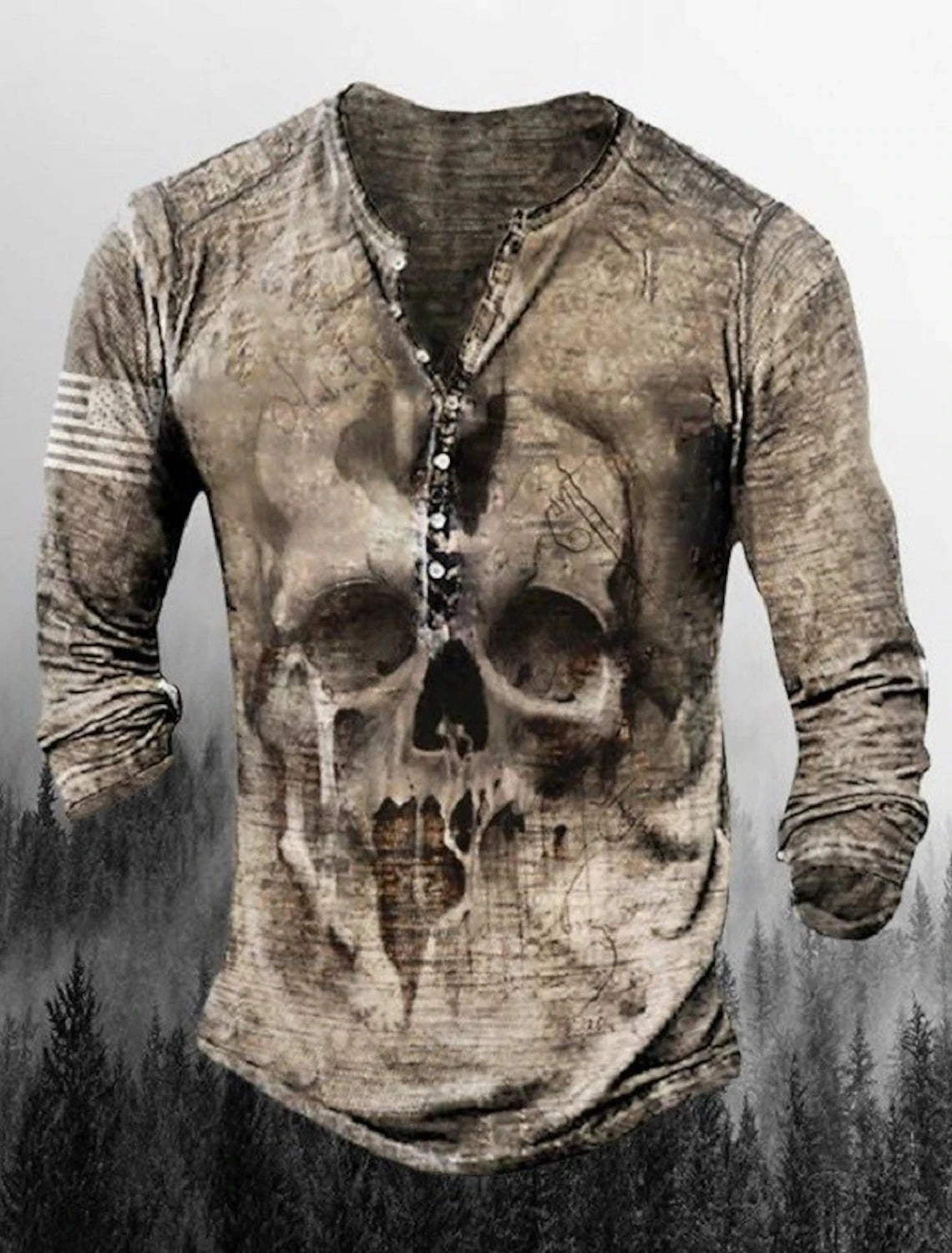 Button-Up V-Neck Vintage Shirt