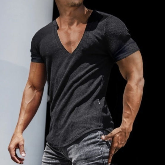 V-neck Men's T-shirt Casual Fashion