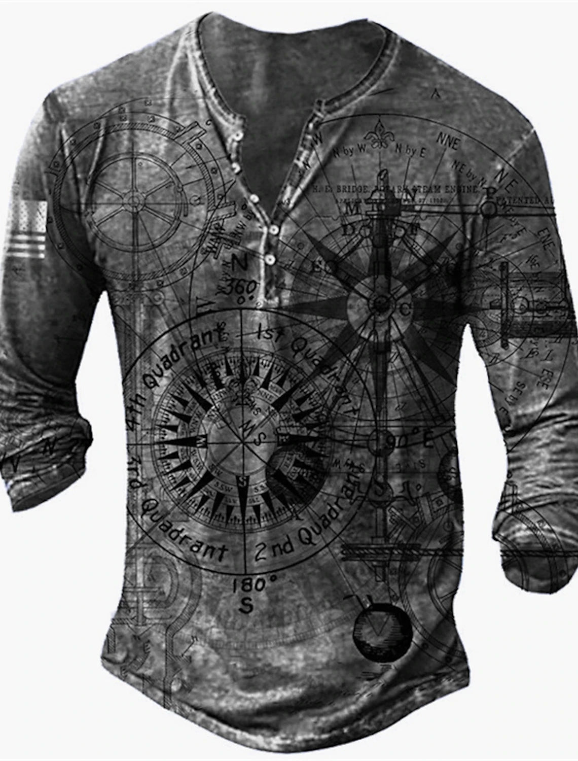Button-Up V-Neck Vintage Shirt