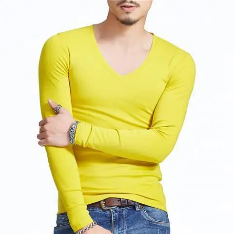 Luxury Men's Long Sleeve V-Neck