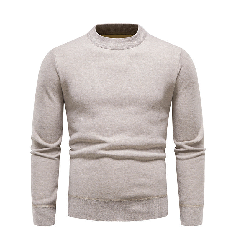 Sweater Men's Fleece-lined Thick Round Neck Sweater