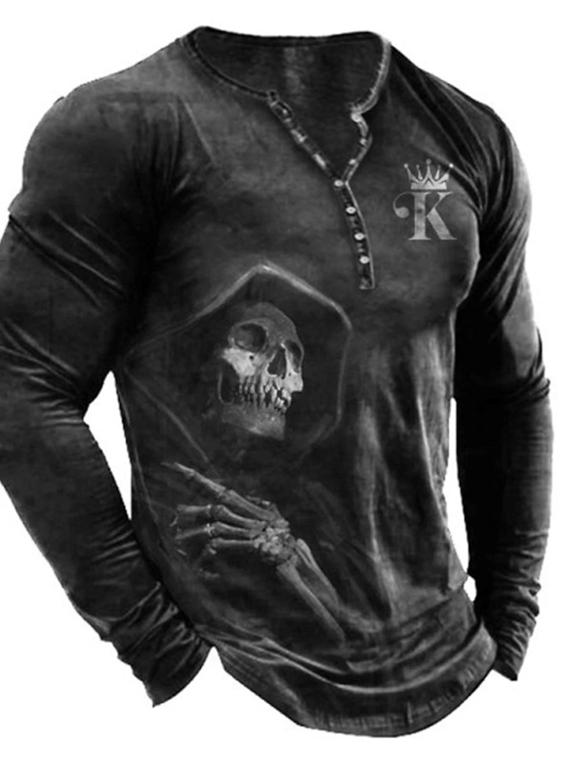 Button-Up V-Neck Vintage Shirt