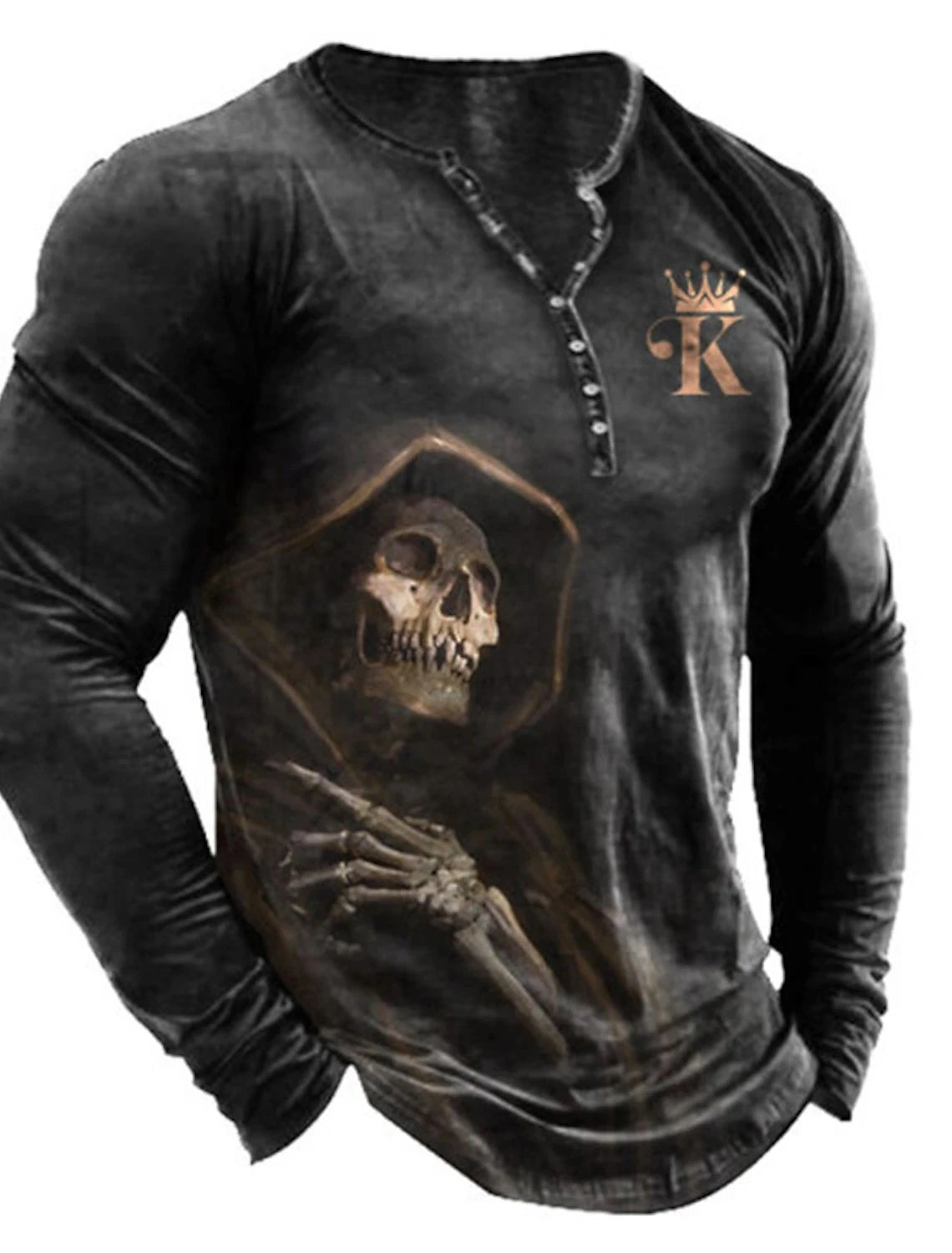 Button-Up V-Neck Vintage Shirt