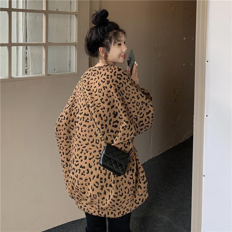 Leopard-print Fleece Hoodie